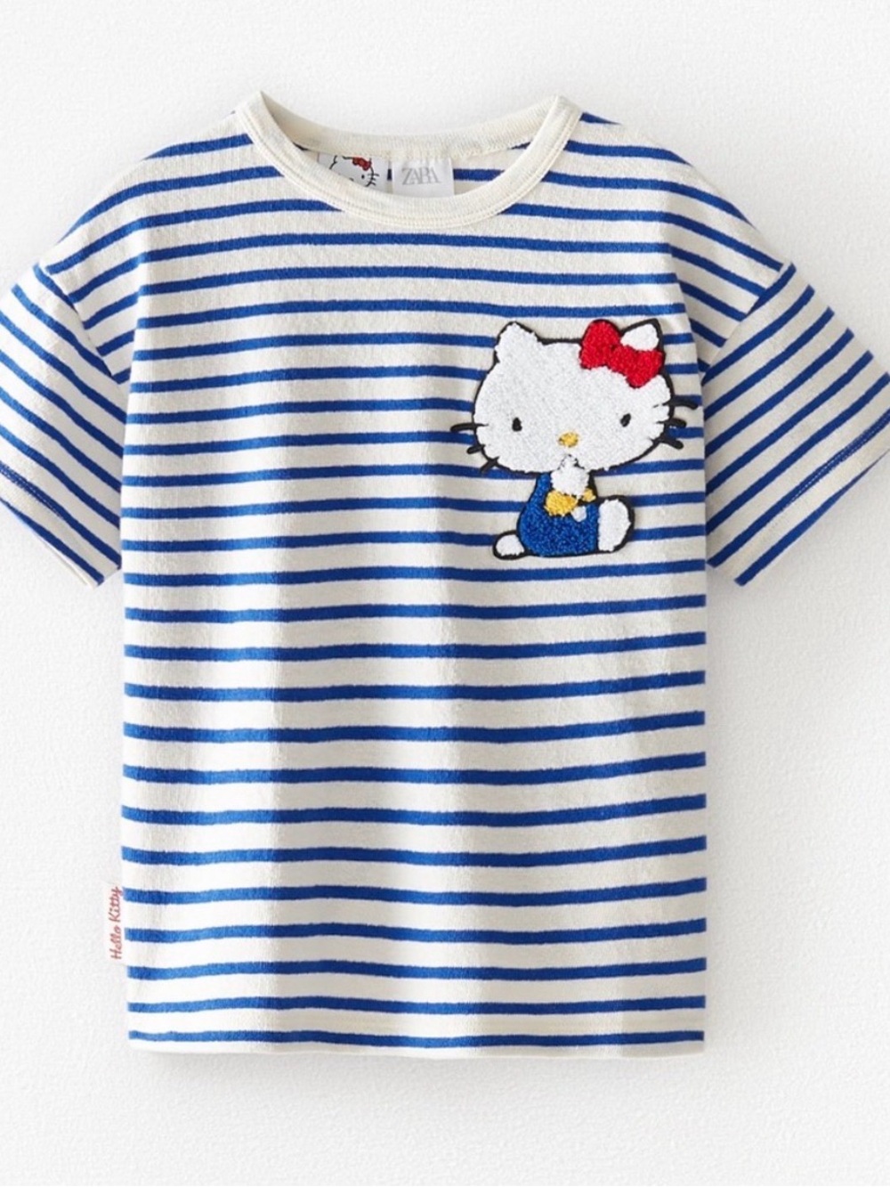 NWOT Zara Hello Kitty Blue & White Striped Kids Tee